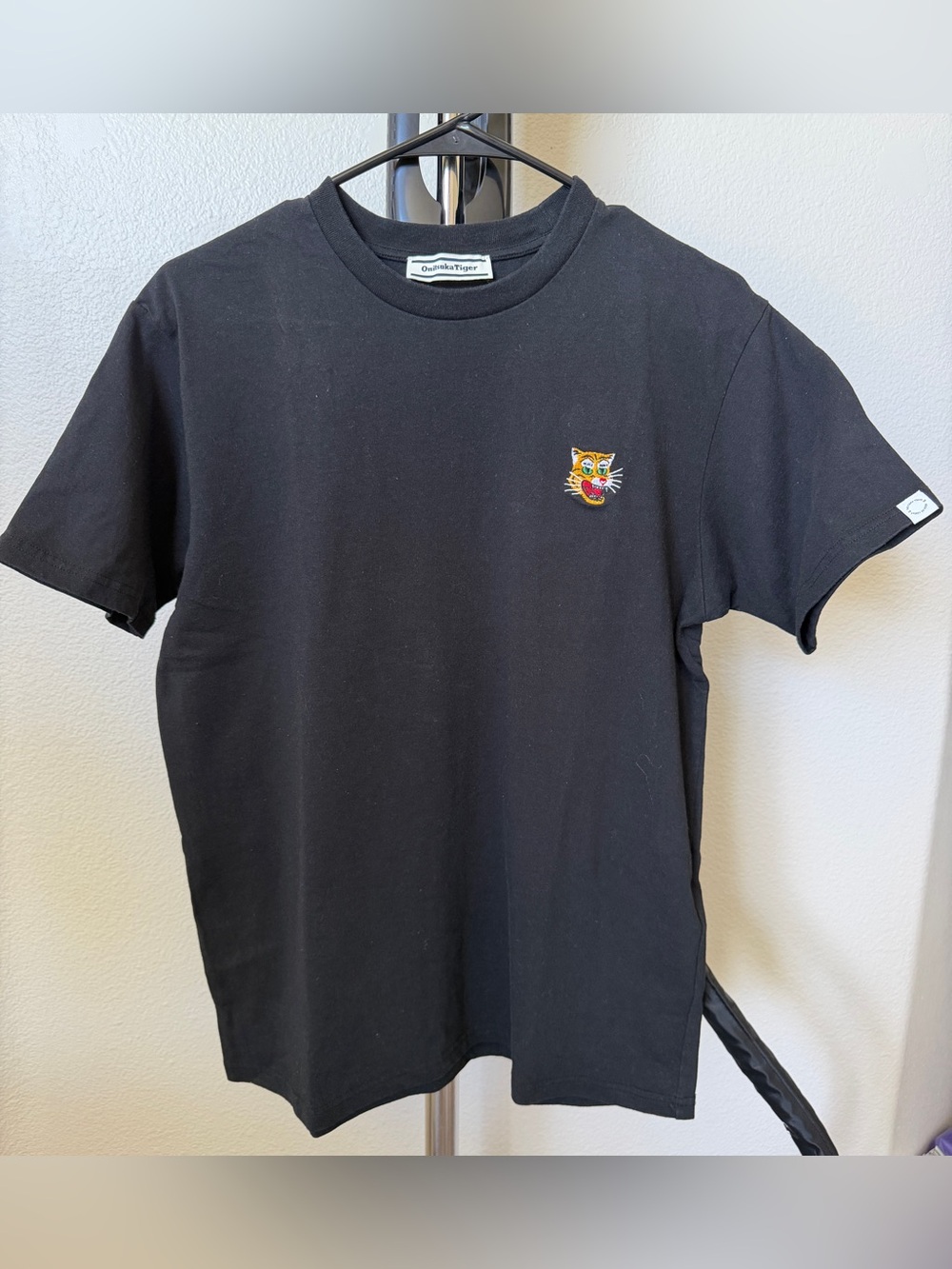 Onitsuka Tiger by Asics Black Short-Sleeve Tee with Embroidered Tiger Patch
